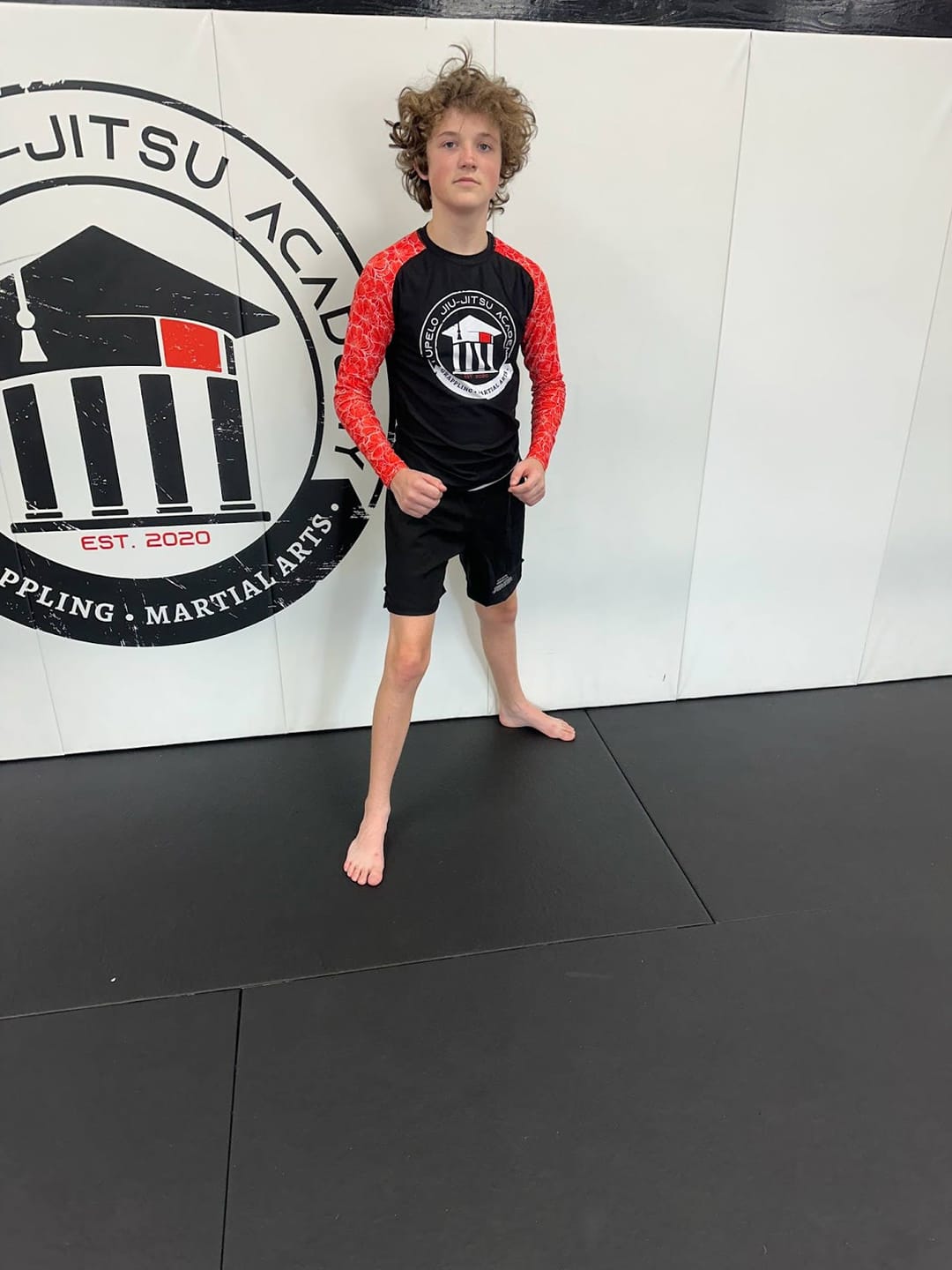 Customer photo review of Black Jack Black No-Gi Kids BJJ Shorts