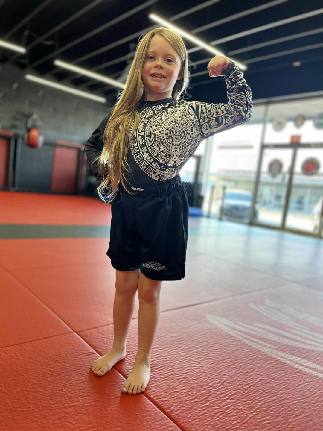 Customer photo review of Black Jack Black No-Gi Kids BJJ Shorts