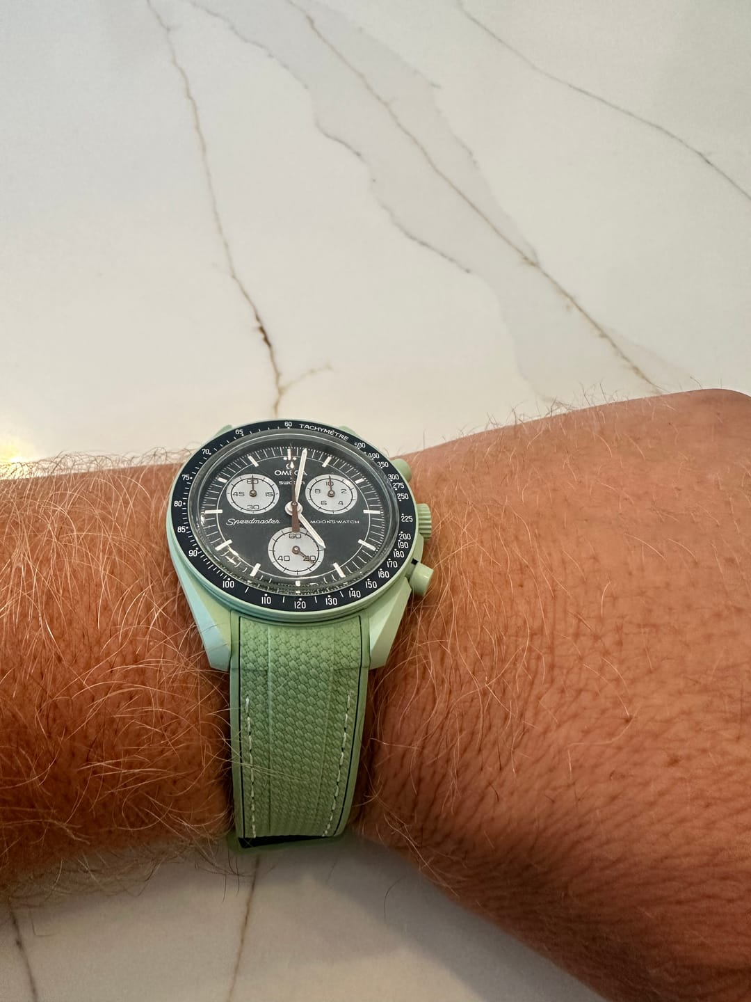 Customer photo review of Curved Premium Rubber Strap - Mint