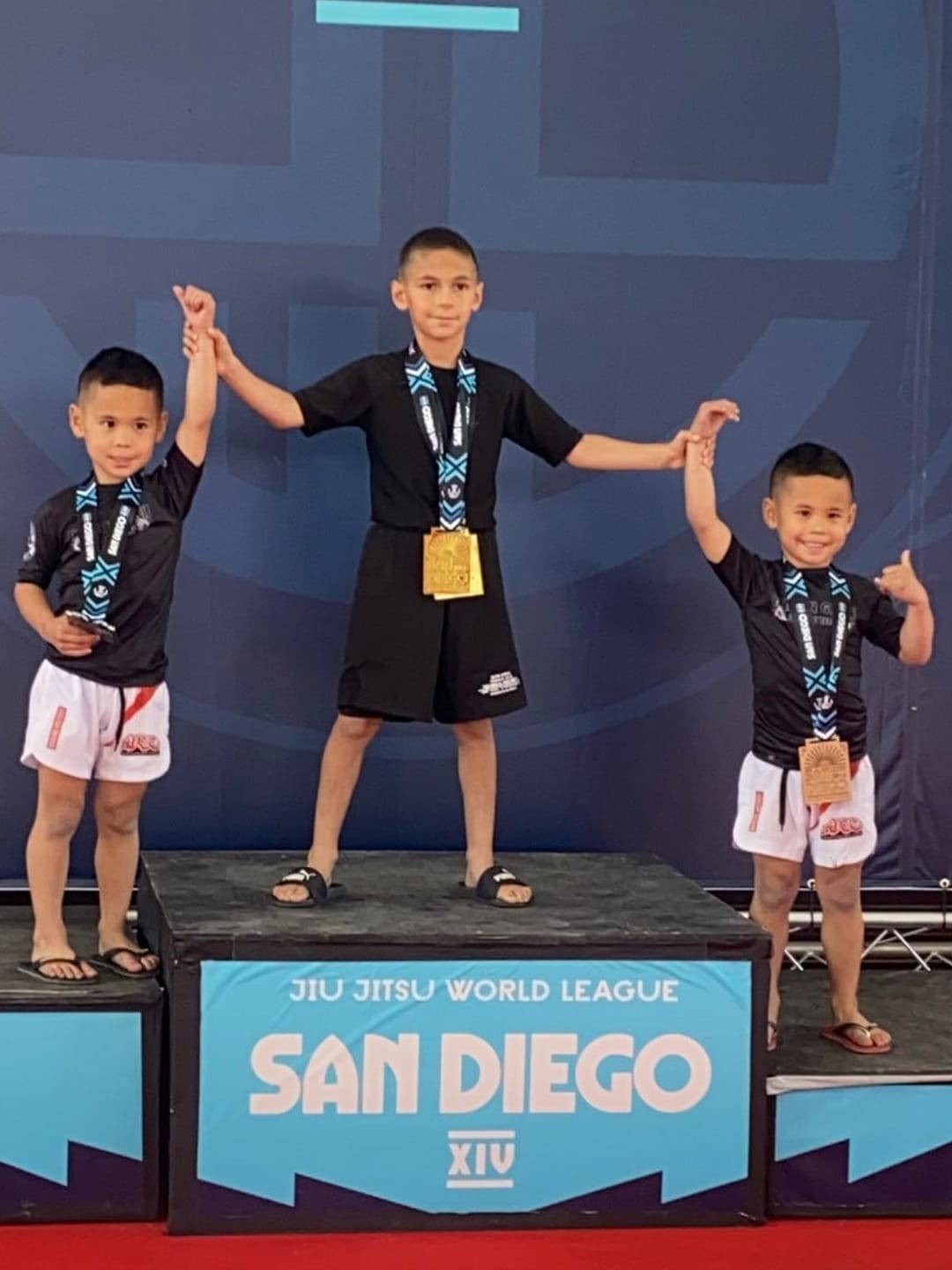 Customer photo review of Black Jack Black No-Gi Kids BJJ Shorts