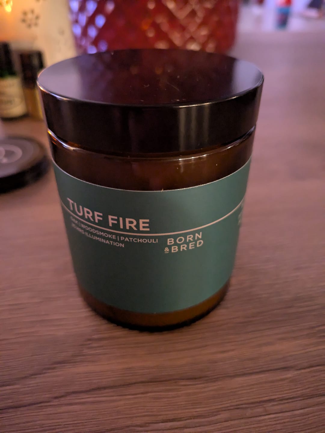 Customer photo review of Turf Fire Candle 250g | Born & Bred