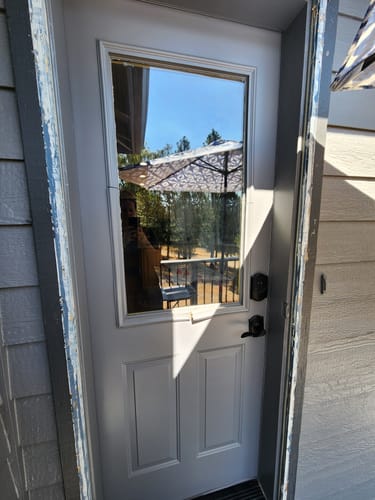 Customer photo review of Raise & Lower Blinds Glass and Frame Kit (Half Lite)