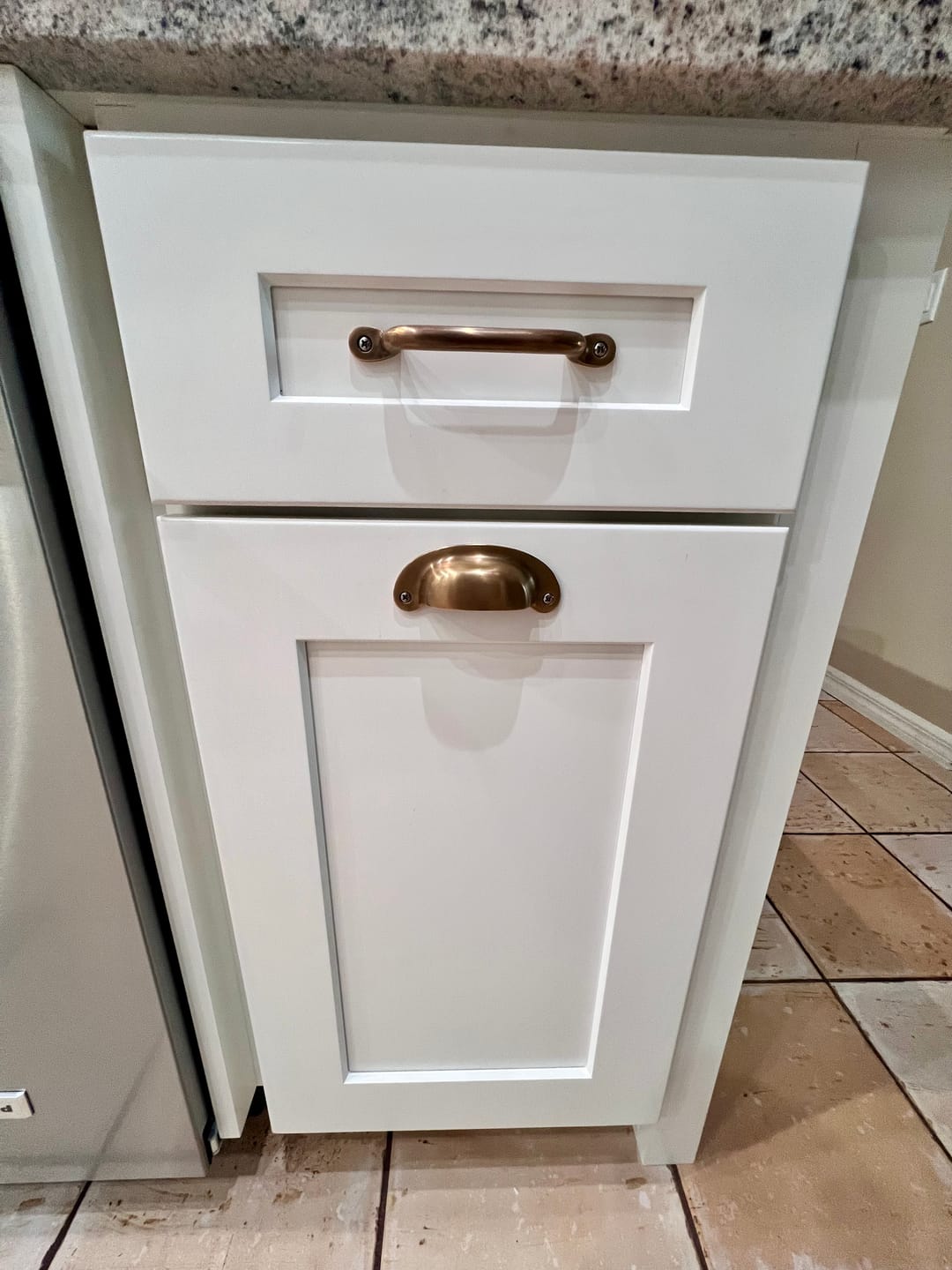 Customer photo review of Victorian Bin Pulls - Antique Brass