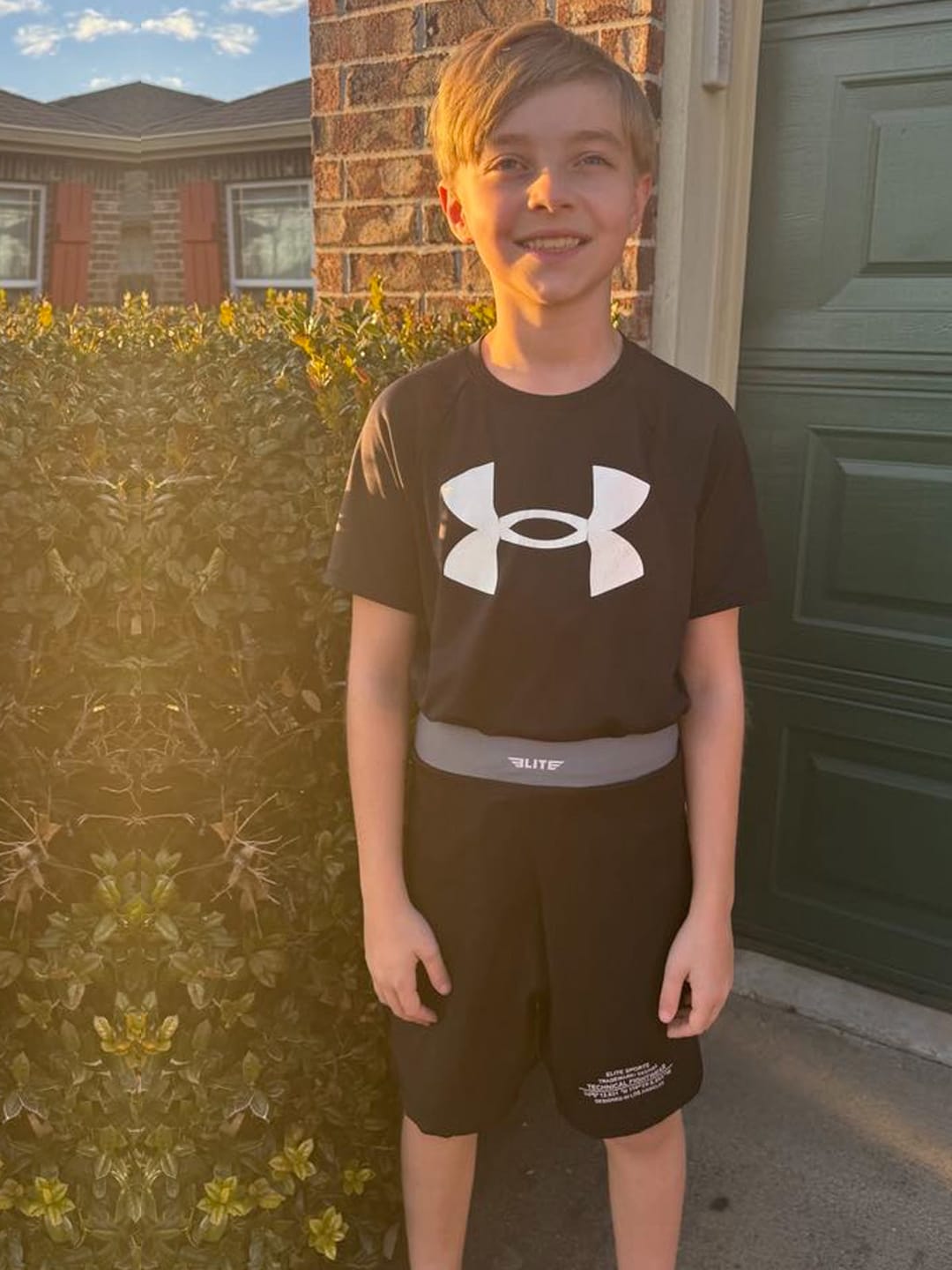 Customer photo review of Black Jack Gray No-Gi Kids BJJ Shorts