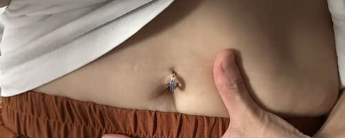Customer photo review of TummyToys® Classic 925 Silver Sapphire Blue Belly Ring