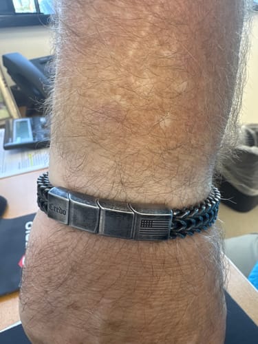 Customer photo review of Deal 33% Off- Knight's Creed BELIEVE Credo Bracelet: Helps Pair Veterans with Service or Shelter Dogs