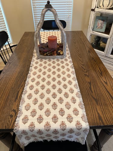 Customer photo review of Fall Block Print Silhouette Table Runner