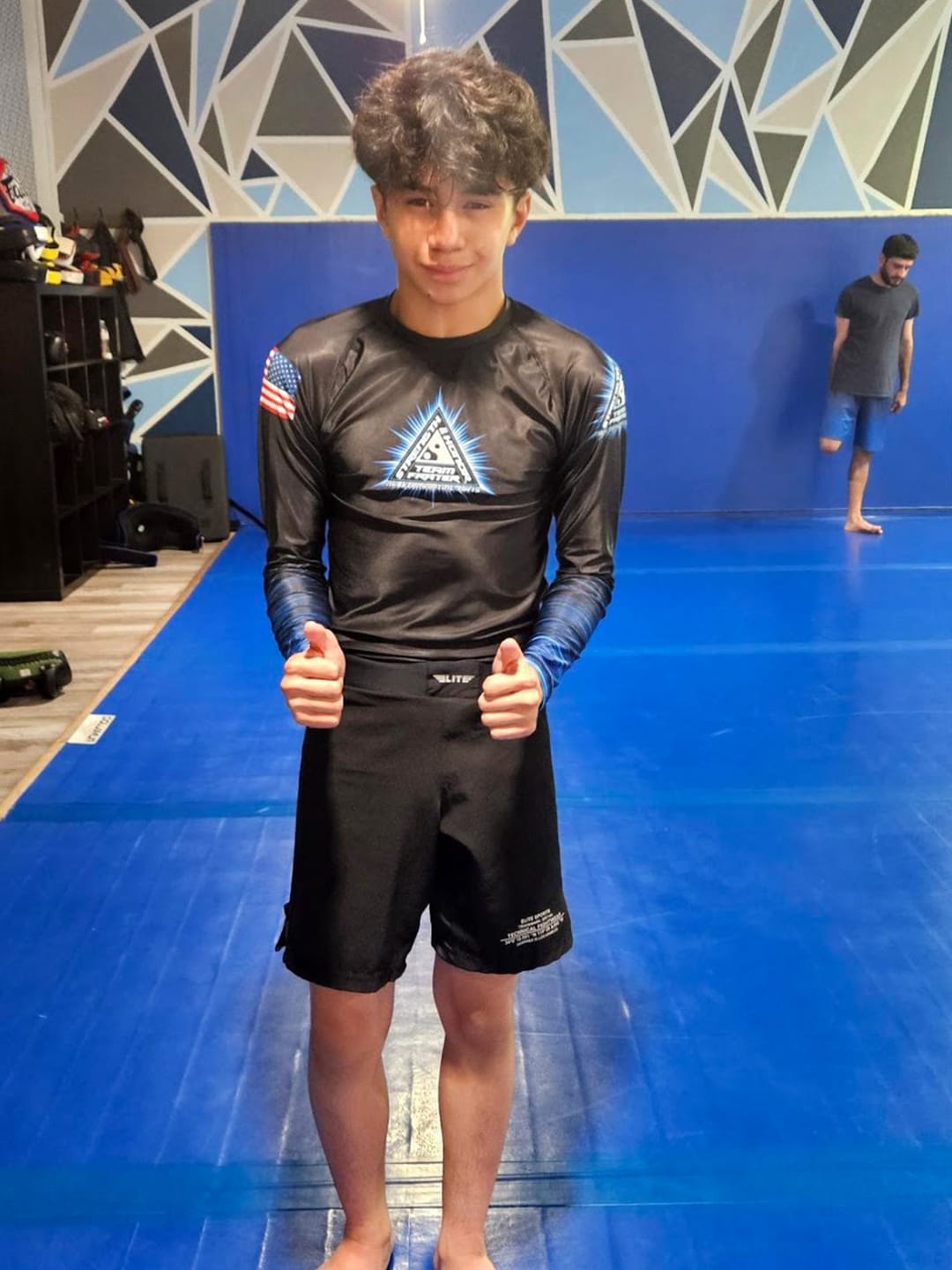 Customer photo review of Black Jack Black No-Gi Kids BJJ Shorts