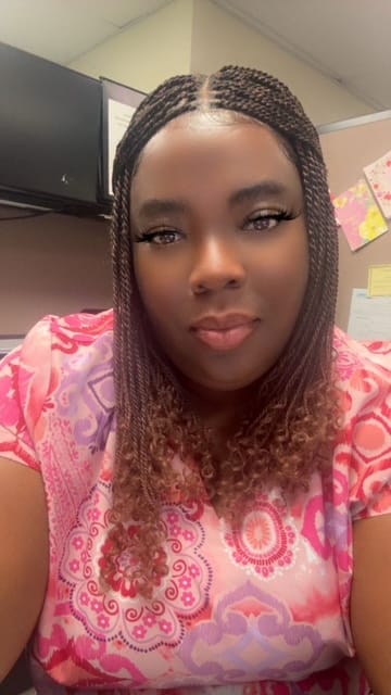 Customer photo review of Tina - Senegalese Mini Twist Braided Wig 14" Full Hand-tied Swiss HD Lace With Curly Ends - Human Baby Hair