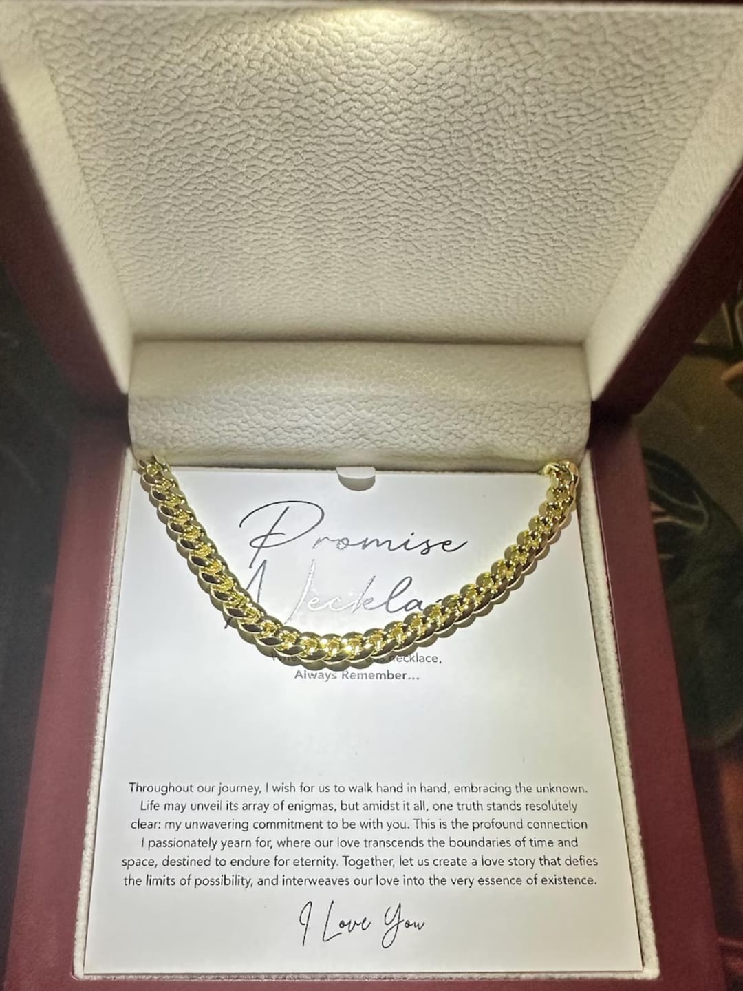 Customer photo review of Promise Necklace Men + Gift Box