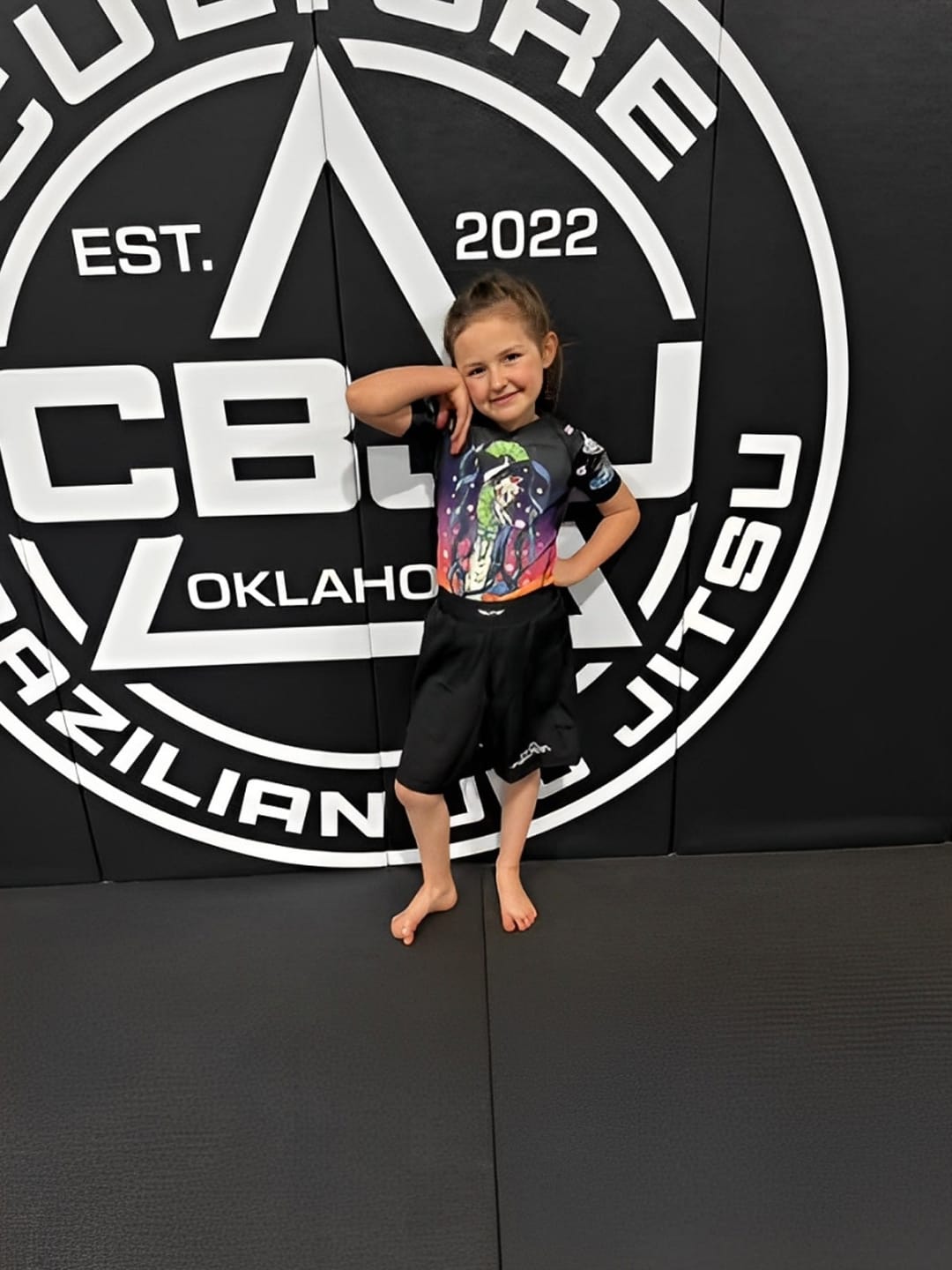 Customer photo review of Black Jack Black No-Gi Kids BJJ Shorts