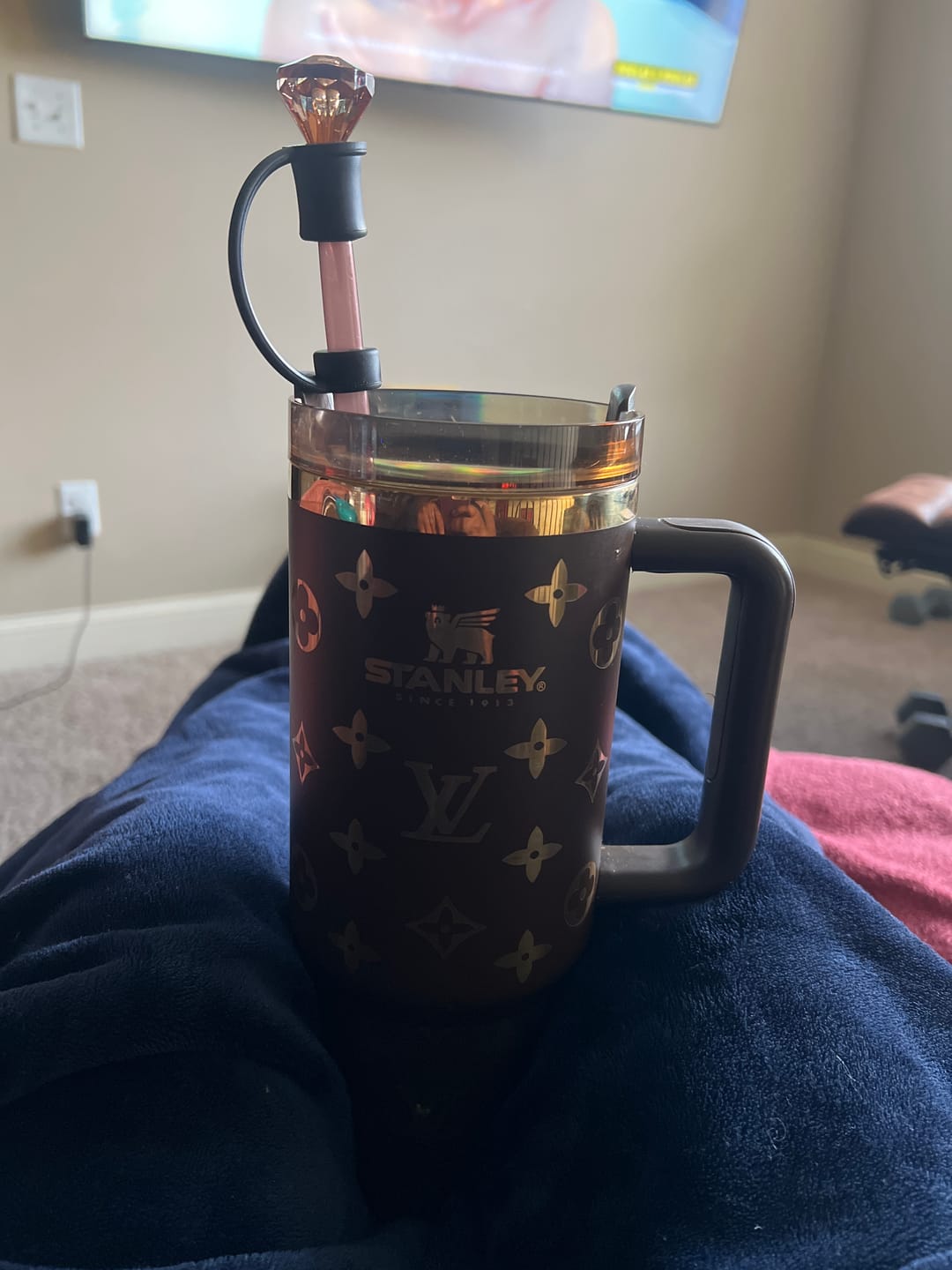 Customer photo review of Luxe Tri-Color Crystal Gem Straw Toppers (3-Pack)