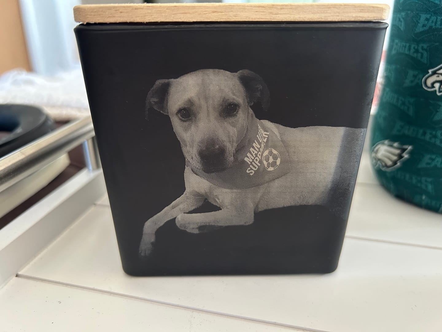 Customer photo review of CUSTOM PET CANDLE