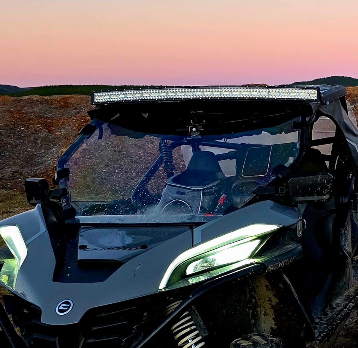 Customer photo review of Scratch Resistant Full Windshield for CFMOTO ZForce 950