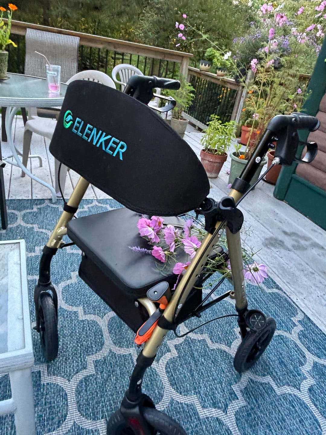 Customer photo review of KLD-9218-10 All Terrain Dual-Brake Rollator Walker 10" Wheels