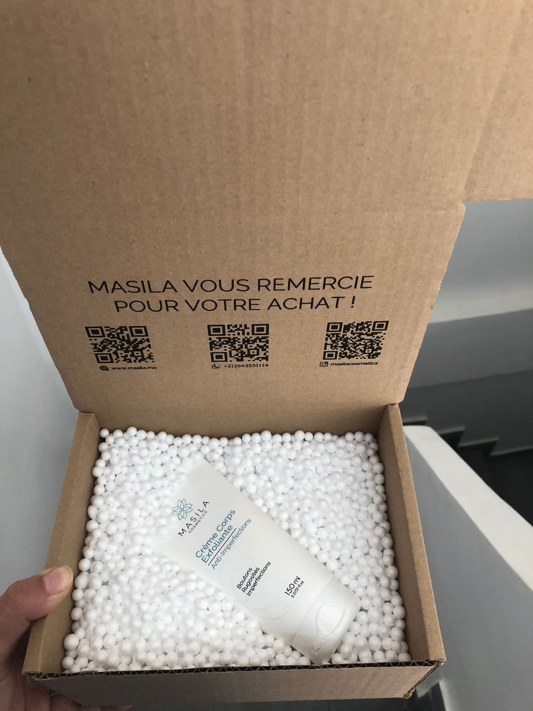 Customer photo review of Coffret Découverte - Crème Exfoliante, Crème Anti-Tâches & Gel Parfumant