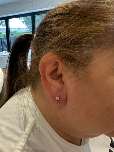 Customer photo review of World's First Lab Grown Diamond Sleep Stud Earrings
