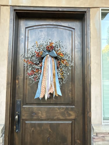 Customer photo review of Gilded Pumpkin Wreath Ribbon *