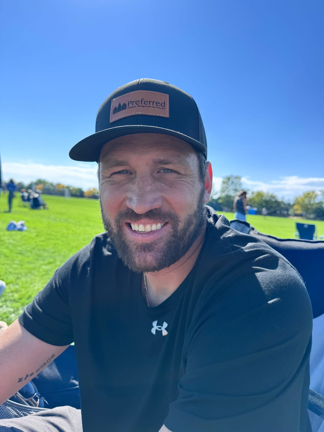 Customer photo review of Traditional Trucker 112 - Custom Leather Patch Hat
