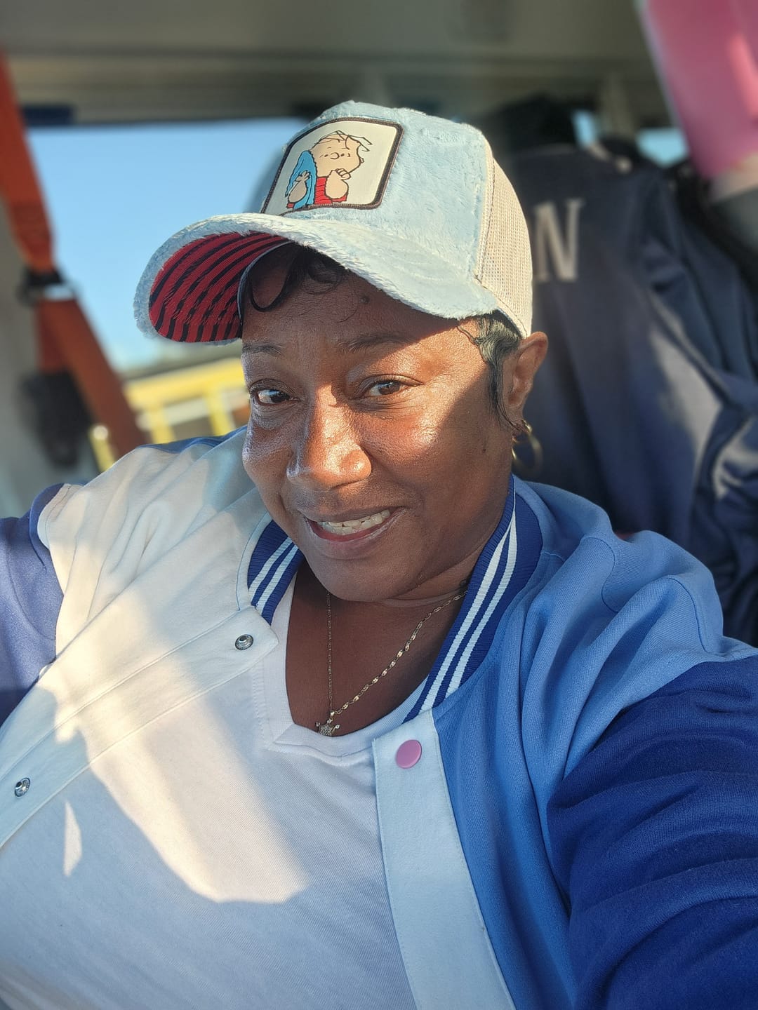 Customer photo review of OVERLORD X Peanuts: Linus Trucker Cap