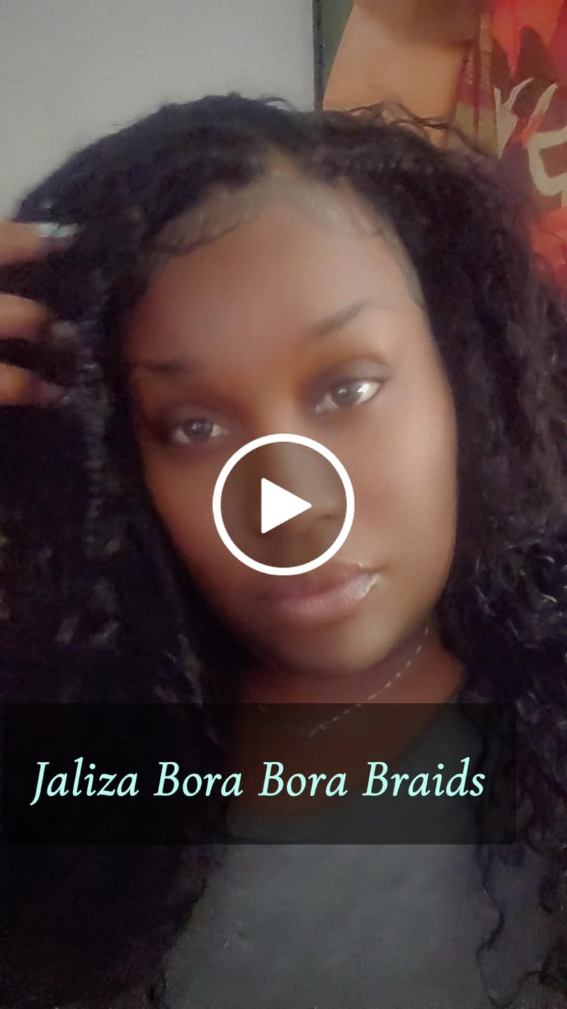 Customer video review of Lulu - Bora Bora Pre Bleached Swiss HD Full Lace Human Hair Curly Wave Boho Box Braided Wig