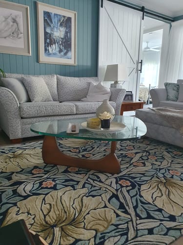 Customer photo review of Morris & Co Pimpernel Indigo Designer Rug