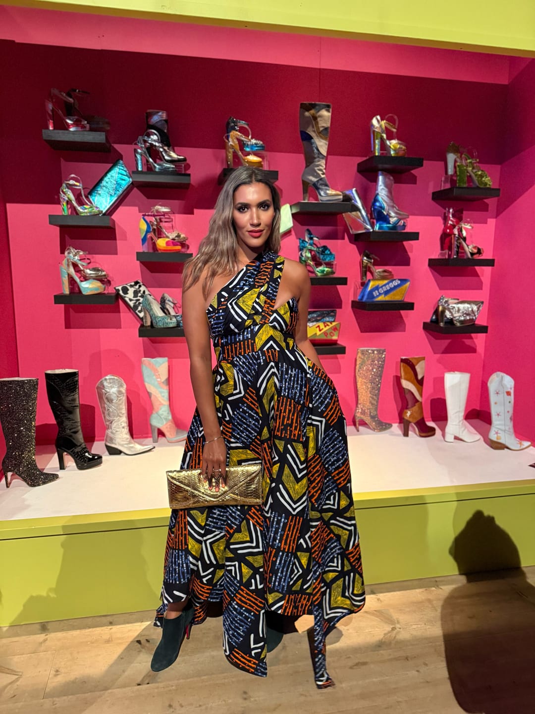 Customer photo review of AKINA – Ankara African Print Handkerchief Maxi Dress