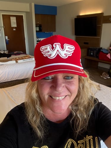 Customer photo review of Seager x Waylon Jennings Flying W Snapback Hat - Red