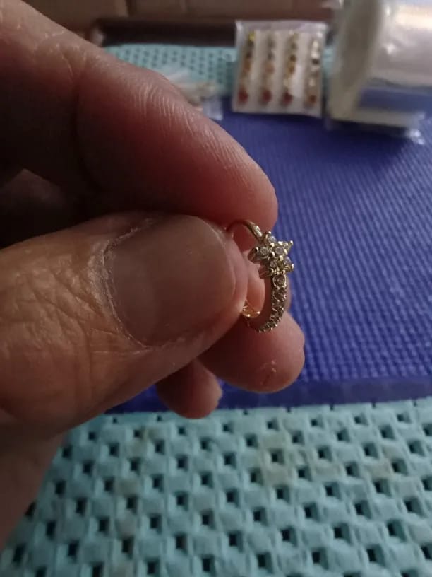 Customer photo review of Clara Star Hoop Piercing
