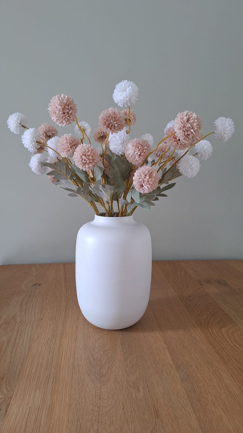 Customer photo review of Zijden Kiku Bloemen - Beige Mix