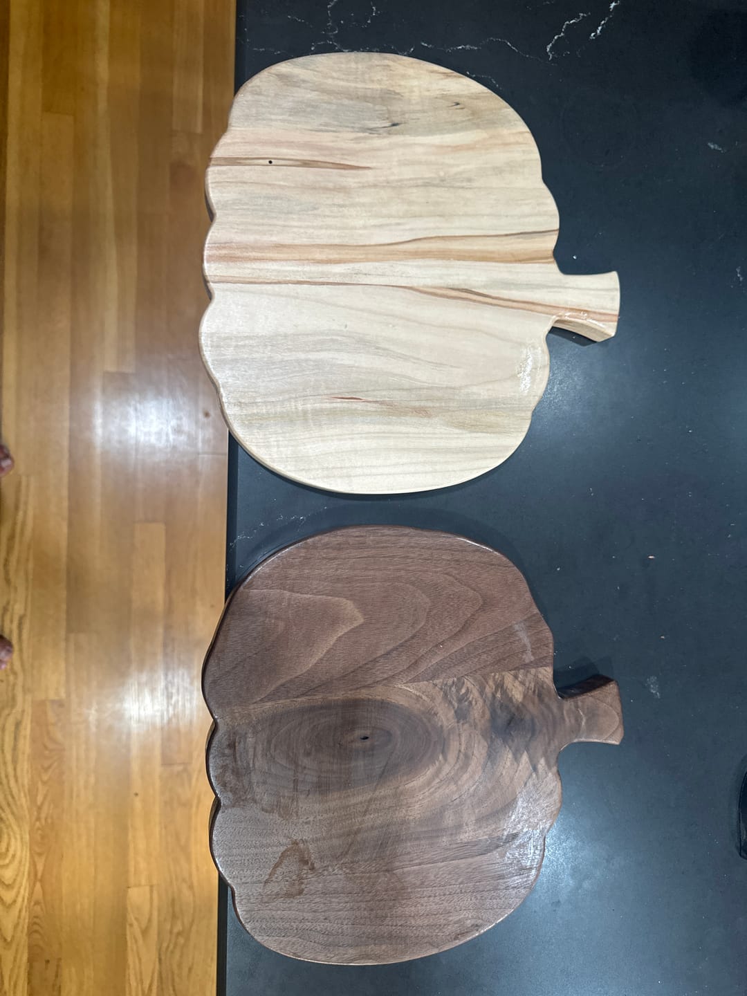 Customer photo review of 11.75x11.75" Pumpkin Serving Board Acrylic Router Template