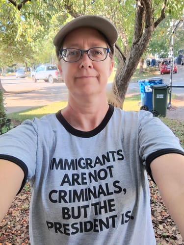 Customer photo review of Immigrants Premium Unisex T-Shirt