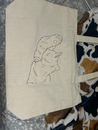 Customer photo review of Custom Embroidered Photo Tote Bag