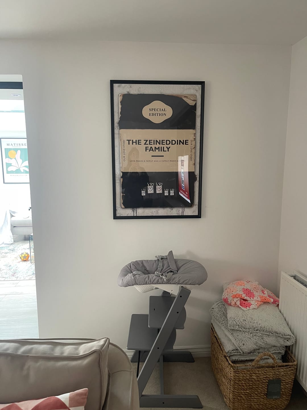 Customer photo review of Personalised Book Cover Art Print (Family Edition) New Colours!