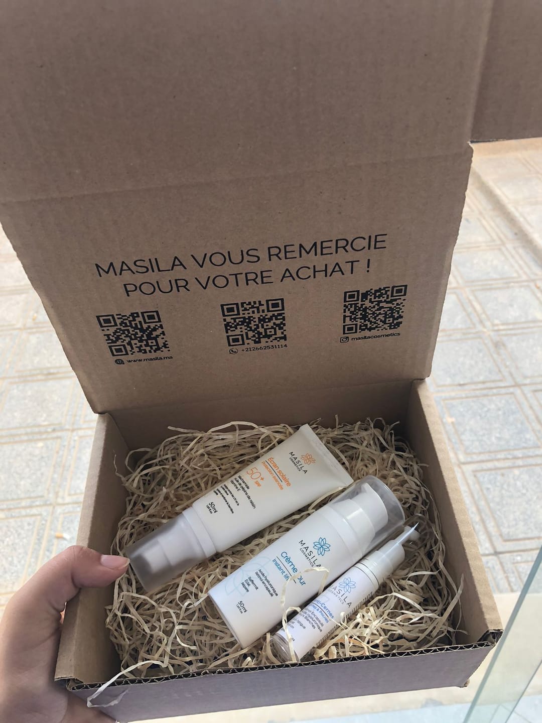 Customer photo review of Coffret Anti Age Complet - Crème jour & Contour des yeux & Écran