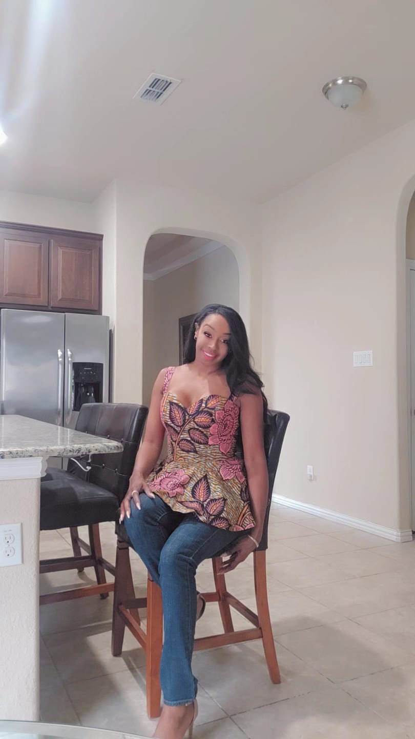 Customer photo review of SADE – Ankara African Print Pretty Peplum Top