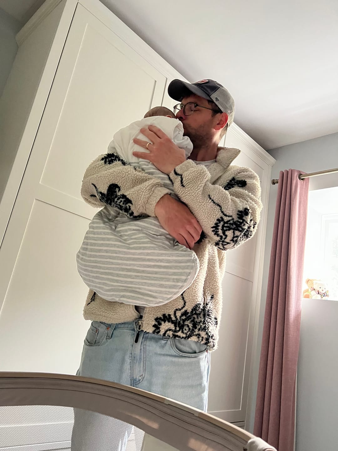 Customer photo review of sheeping bag | Baby Sleeping Bag | Embroidered ewan Grey Stripe