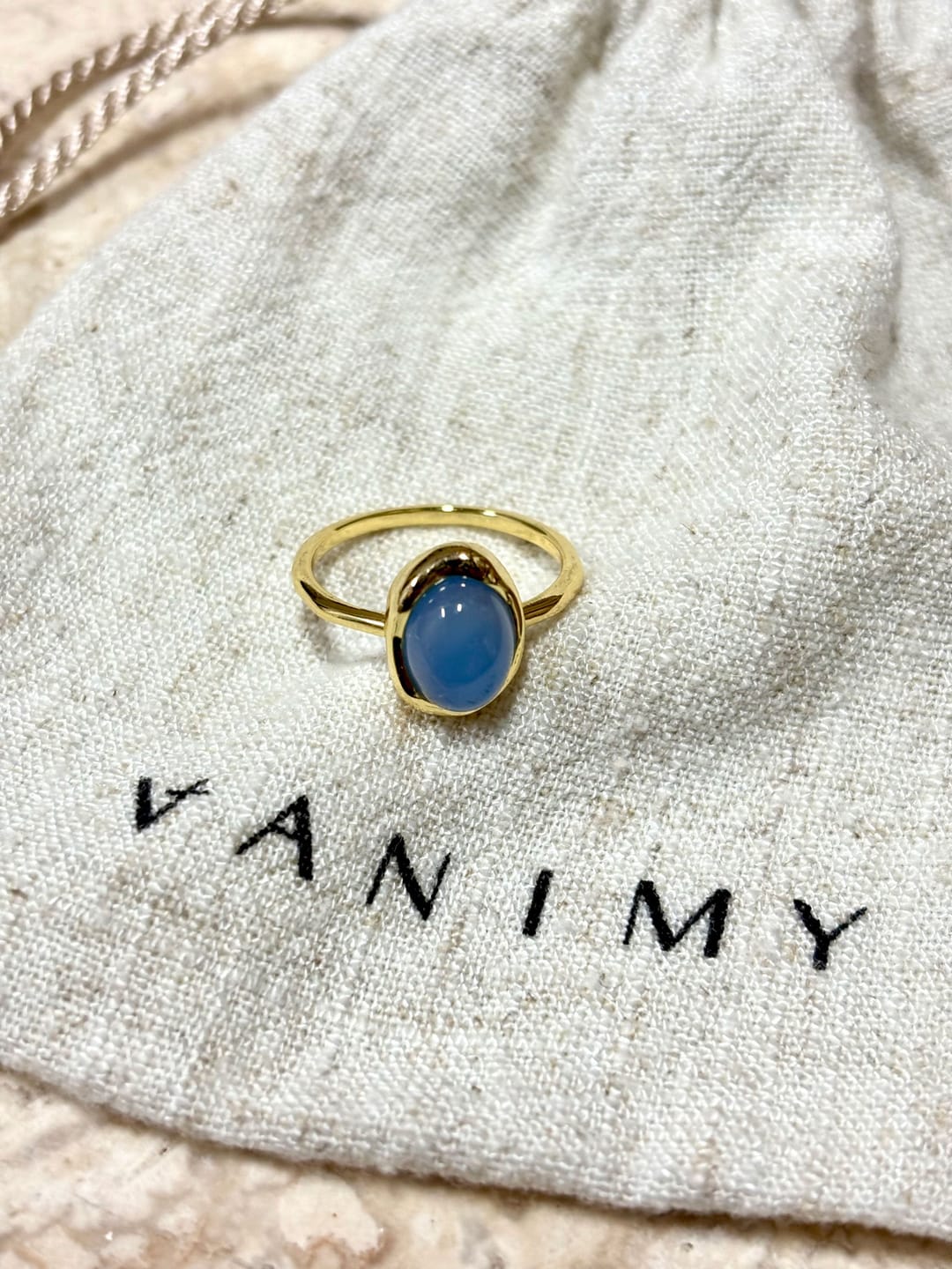 Customer photo review of Seren Droplet Sculpted Gemstone Ring