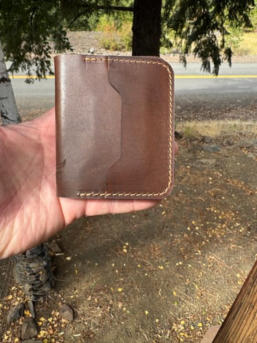 Customer photo review of Minimalist Badge Wallet