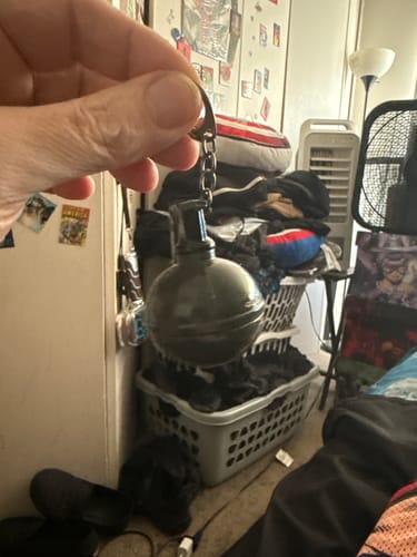 Customer photo review of Mini Frag Grenade Keychain – Tactical, Durable & Compact!