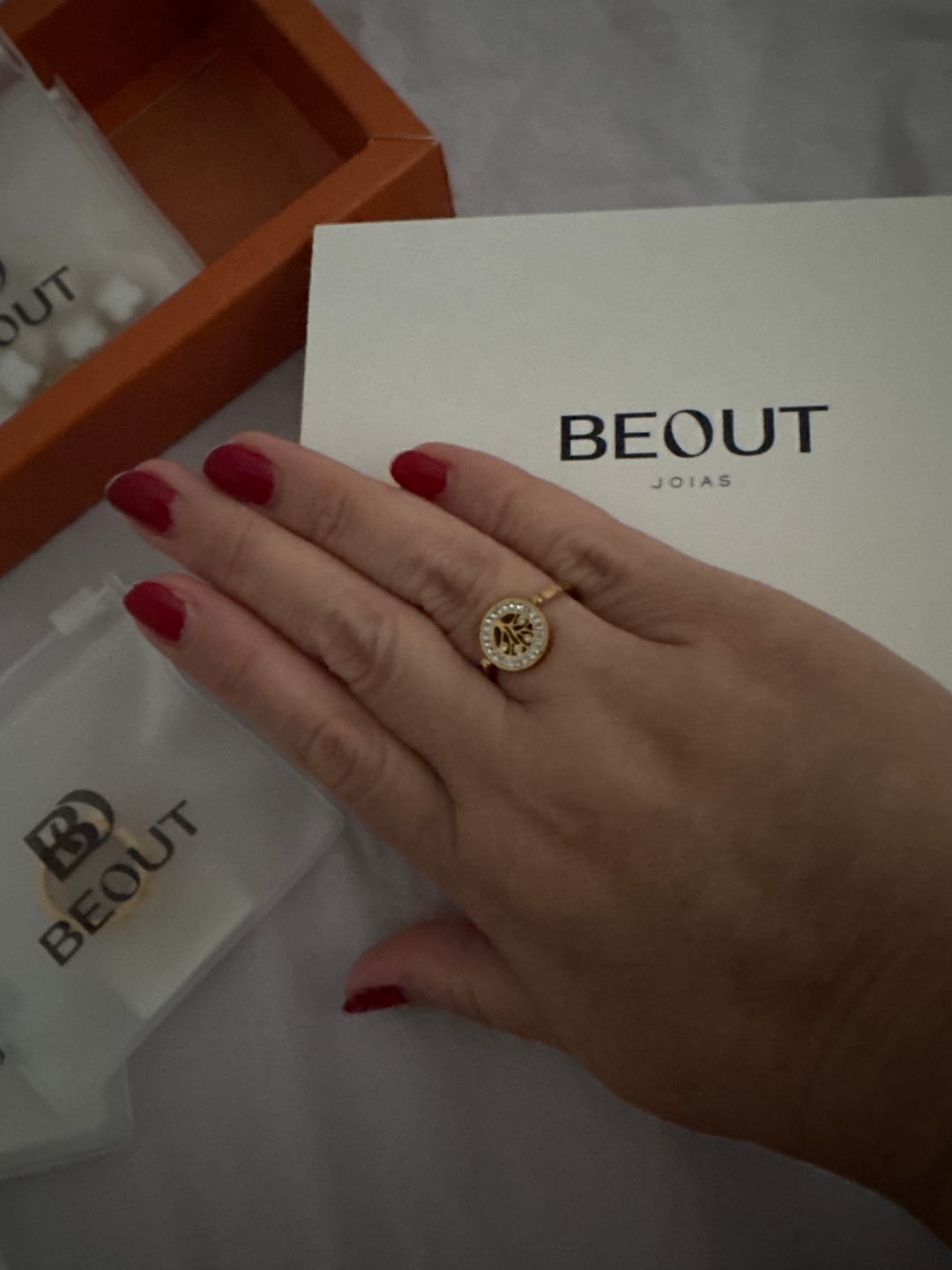Customer photo review of Anel Árvore da Vida Banhado em Ouro 18k