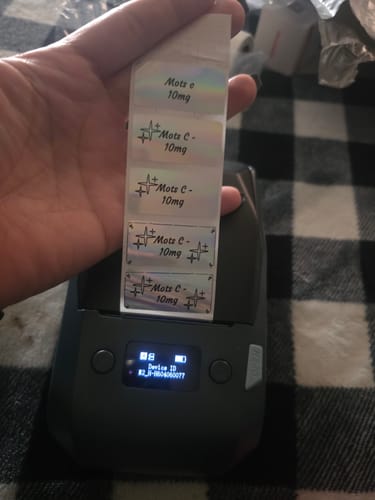 Customer photo review of Thermal Transfer Label Printer Labels for M2, M3
