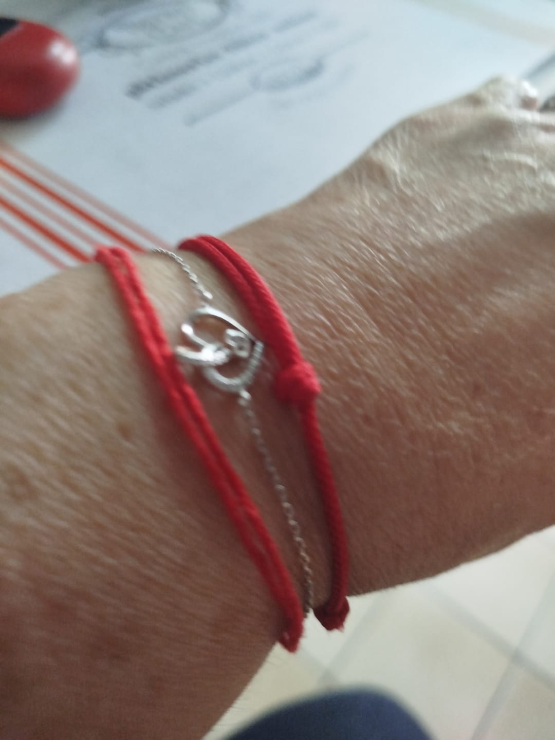 Customer photo review of Bracelet Porte Bonheur "Tibétain"