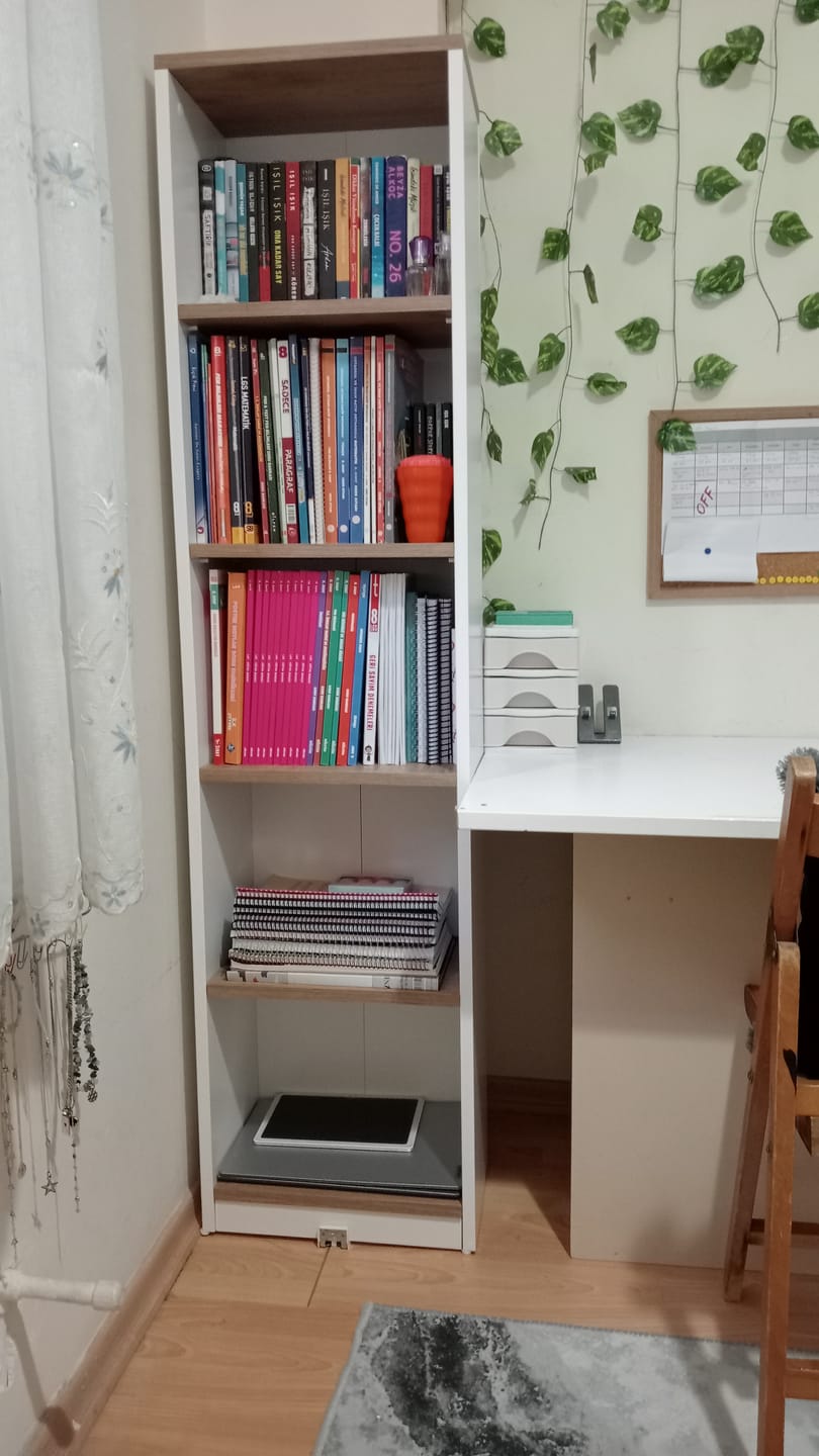 Customer photo review of Rani HC111 Kitaplık 5 Raflı Çalışma Odası Kütüphane Modern Duvar Rafı Beyaz - Sepet Ceviz