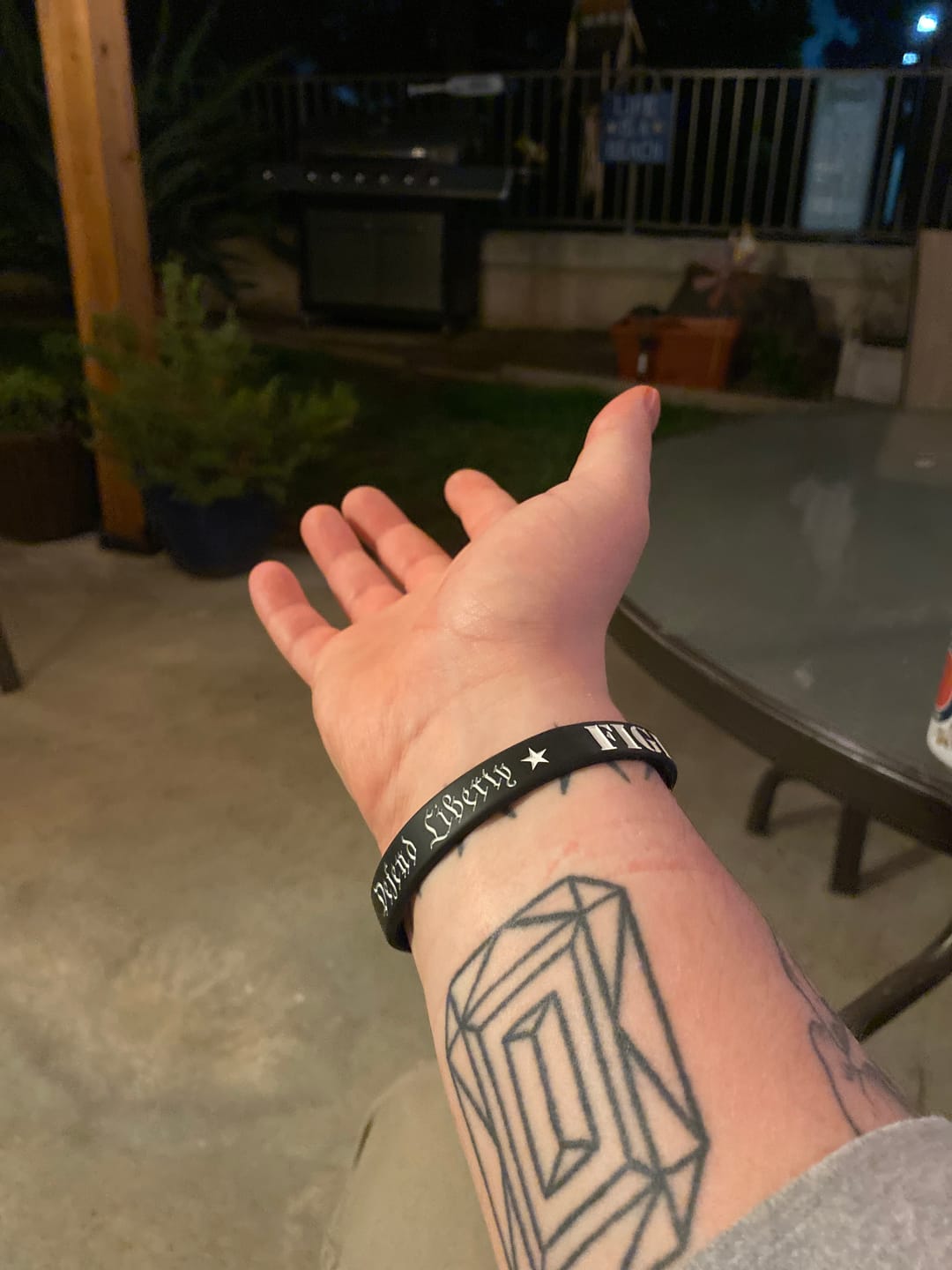 Customer photo review of Fight Like Hell Wristbands