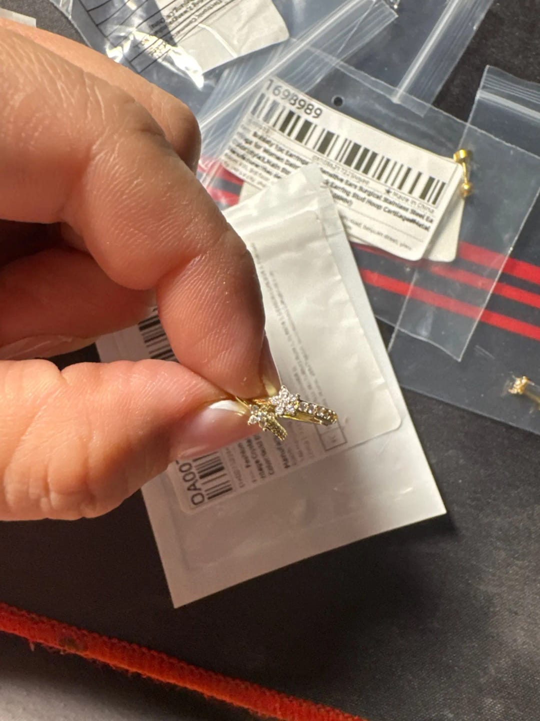 Customer photo review of Clara Star Hoop Piercing