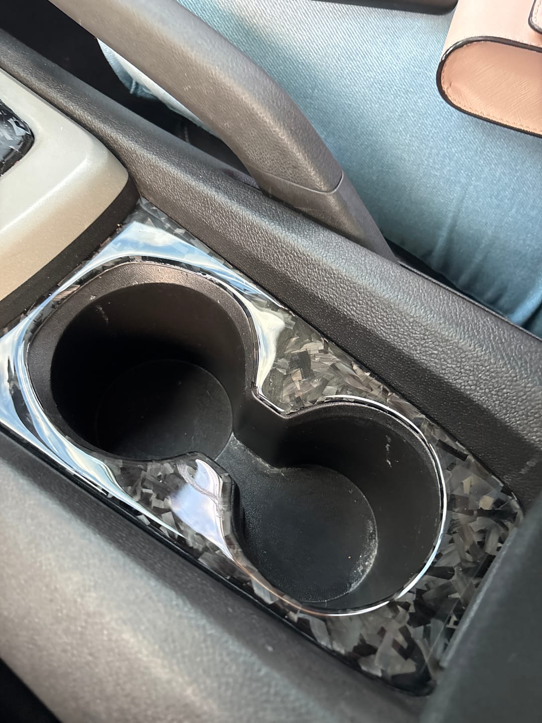 Customer photo review of Carbon Fiber Cup Holder Panel Overlay for Chevrolet Camaro 2010-2015