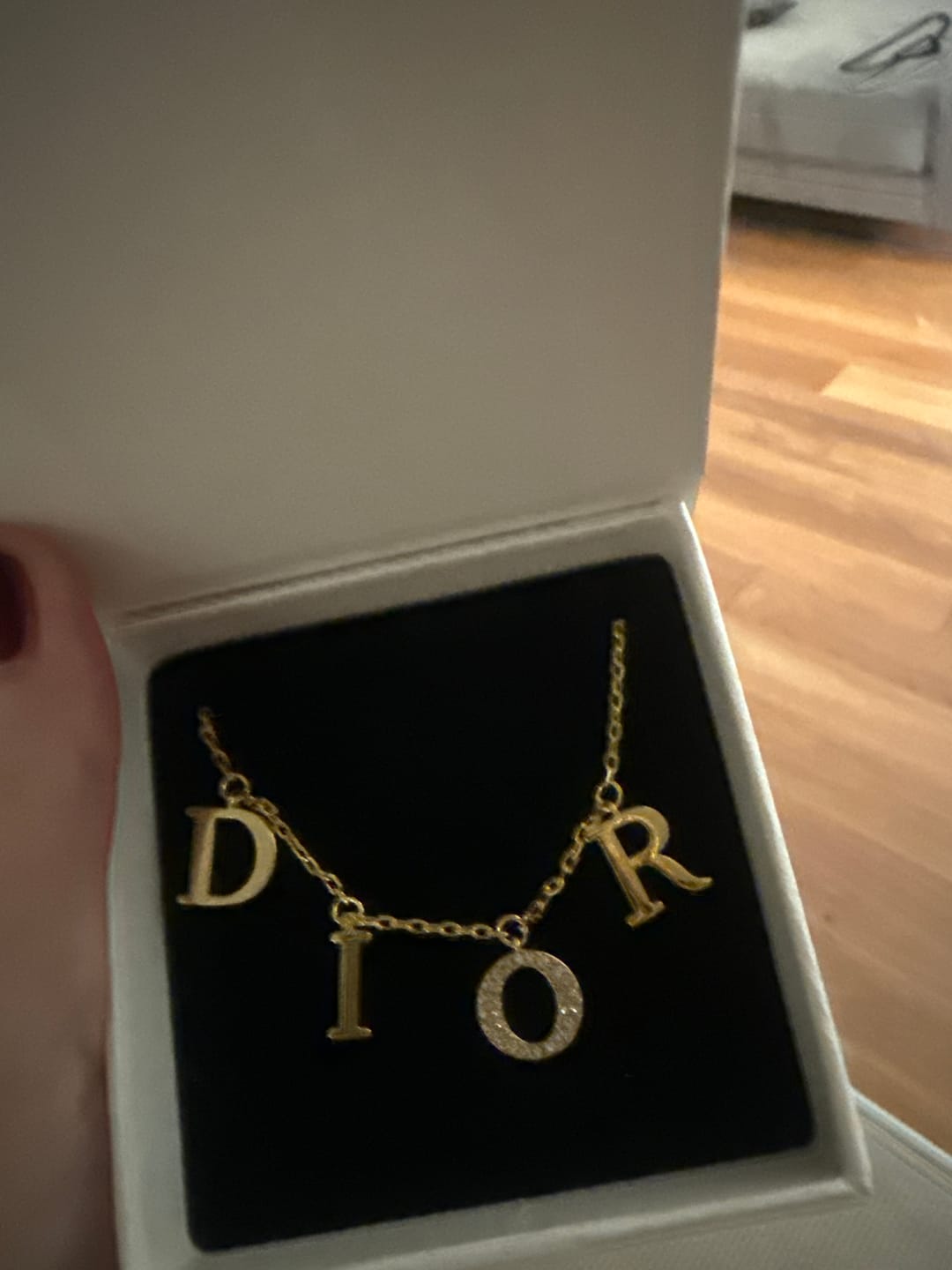 Customer photo review of CD Necklace Gold