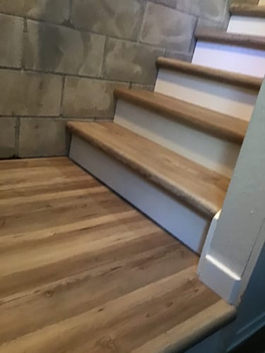 Customer photo review of Mecklenberg Pine Stair Tread