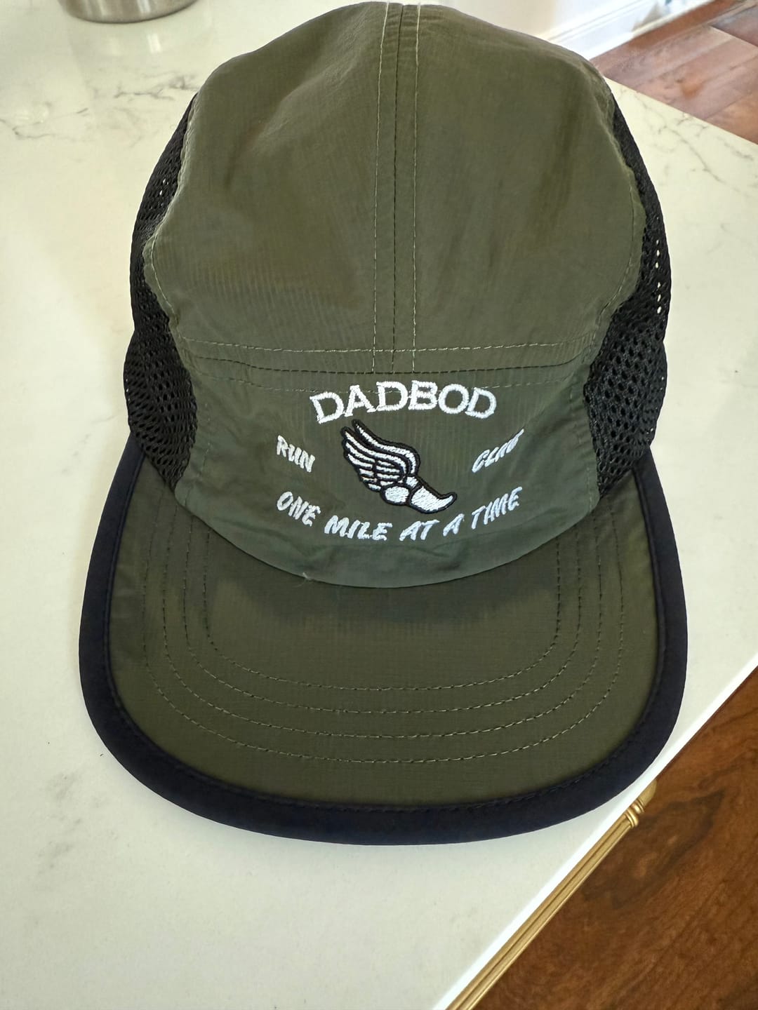 Customer photo review of Dadbod Running Athletic Hat V.2 (Mean Green)